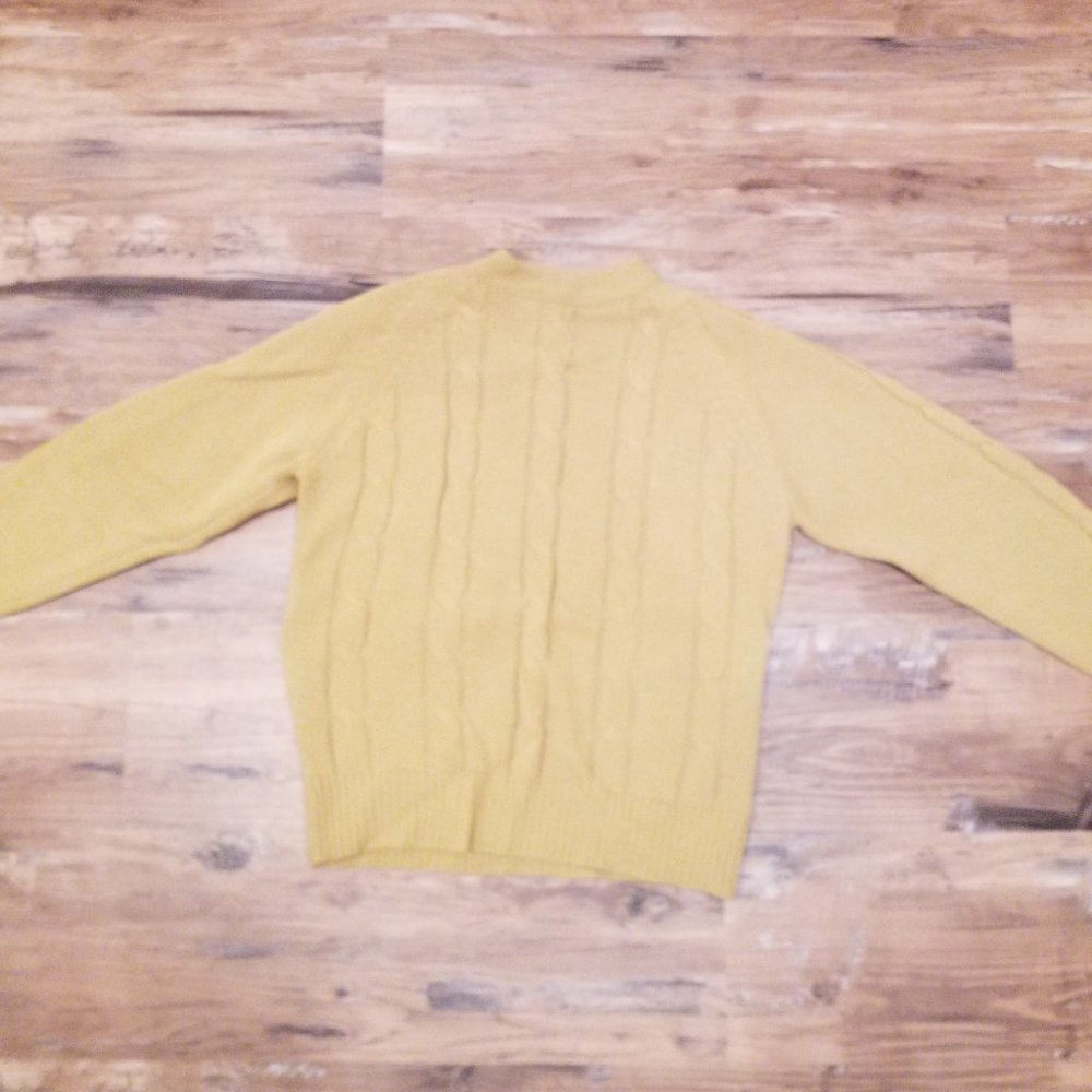 Mens Dark Gold Campus Brand Crewneck Pullover Sweater